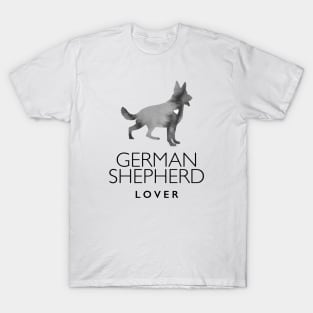 German Shepherd Dog Lover Gift - Ink Effect Silhouette T-Shirt